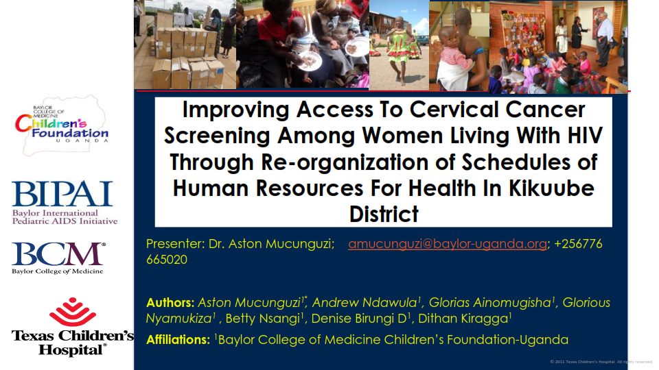 Oral Improving Access To Cervical Cancer Screening Among Women Living With HIV In Kikuube District